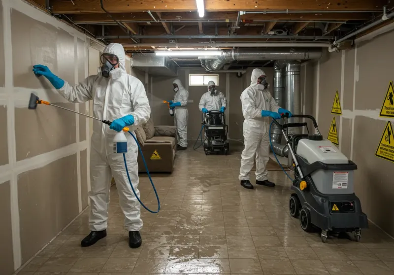 Basement Moisture Removal and Structural Drying process in Odenville, AL